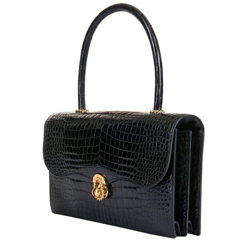 70228150081260 hermes|HERMES Shiny Crocodile Sac Cordeliere Black .